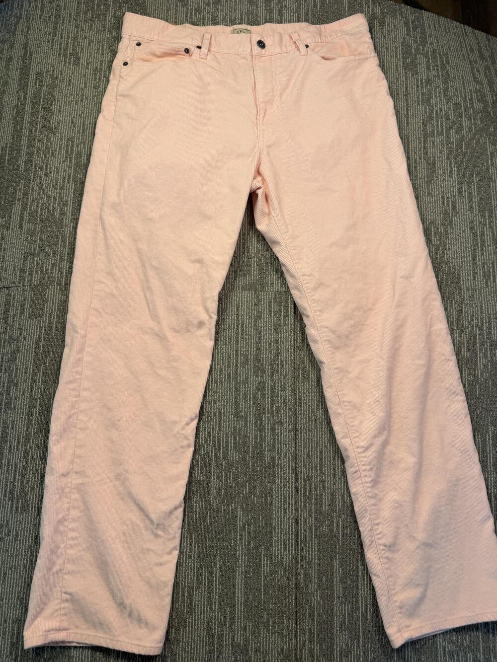 J.Crew Corduroy Pants Mens 35x32 Pink Classic Straight Leg 5 Pocket Casual